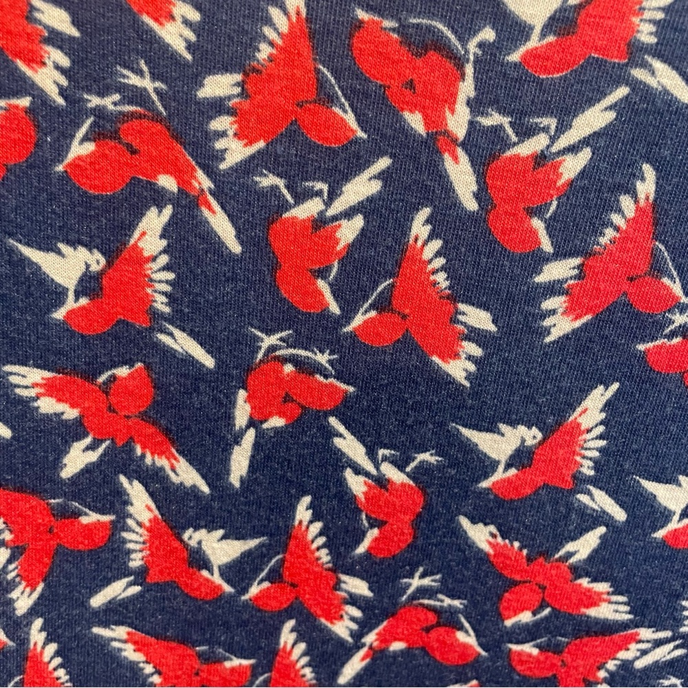 LuLaRoe Nicole Bird Print Dress Red Blue twirl skirt size XL - Picture 3 of 6